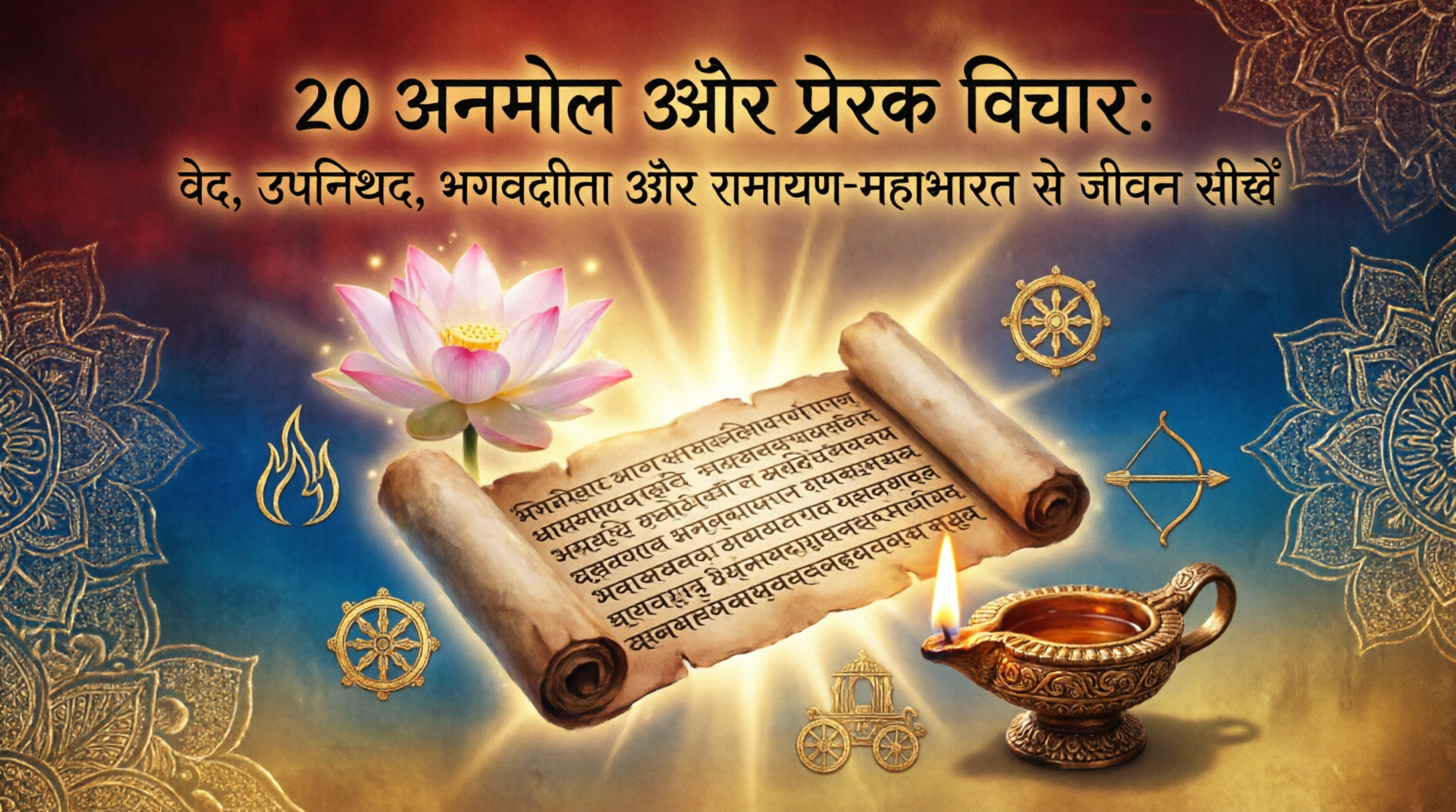20 अनमोल और प्रेरक विचार: वेद, उपनिषद, भगवद्गीता और रामायण-महाभारत से जीवन सीखें