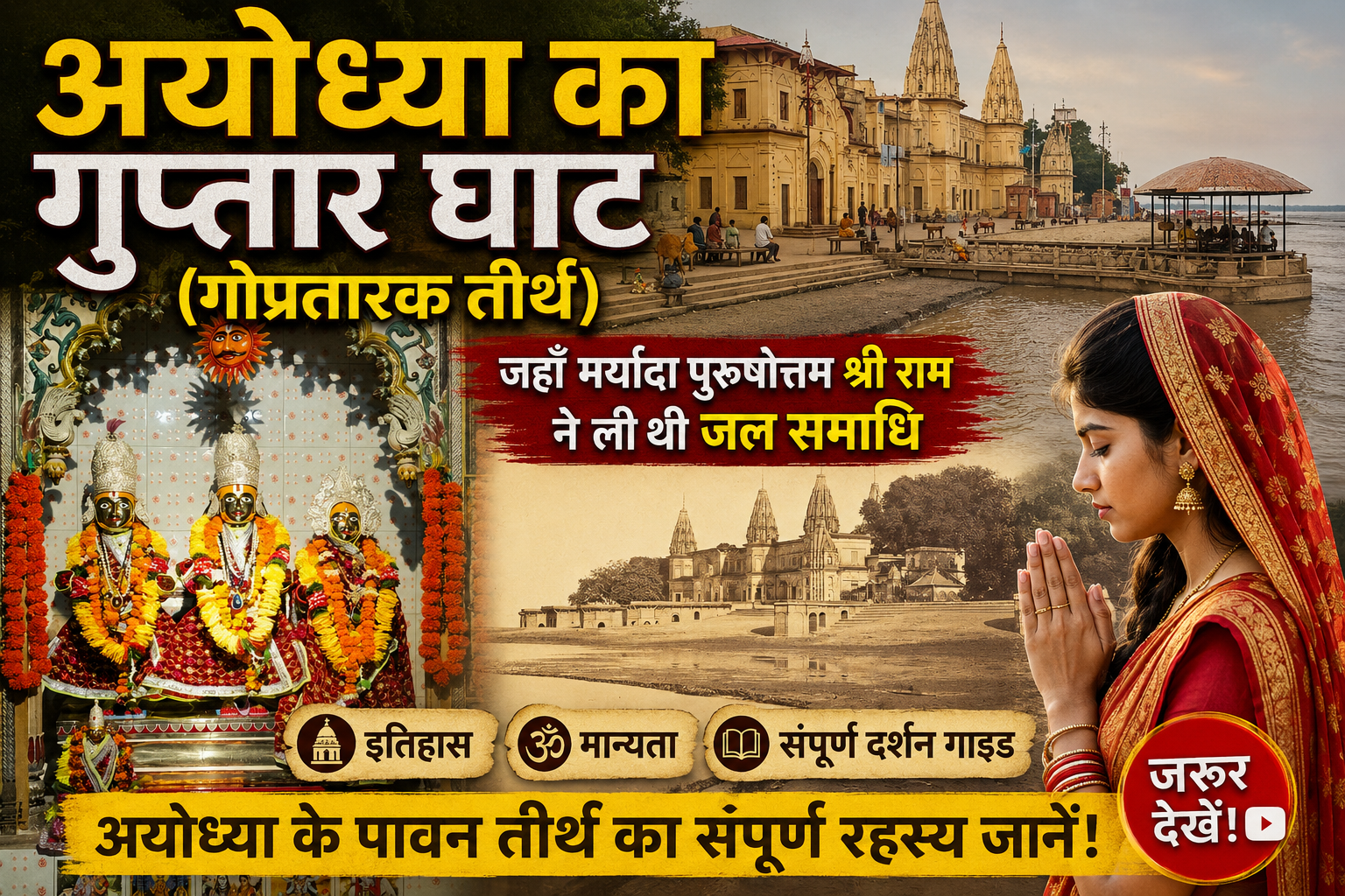 अयोध्या का गुप्तार घाट (गोप्रतारक तीर्थ): जहाँ मर्यादा पुरुषोत्तम श्री राम ने ली थी जल समाधि | इतिहास, मान्यता और संपूर्ण दर्शन गाइड 🌊