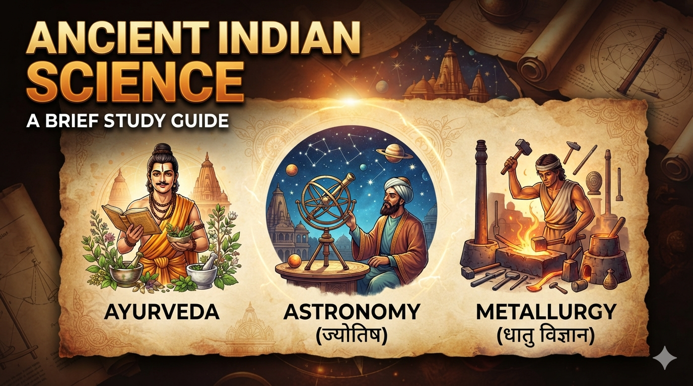 Ancient Indian Science: A Brief Study Guide to Ayurveda, Astronomy, and Metallurgy