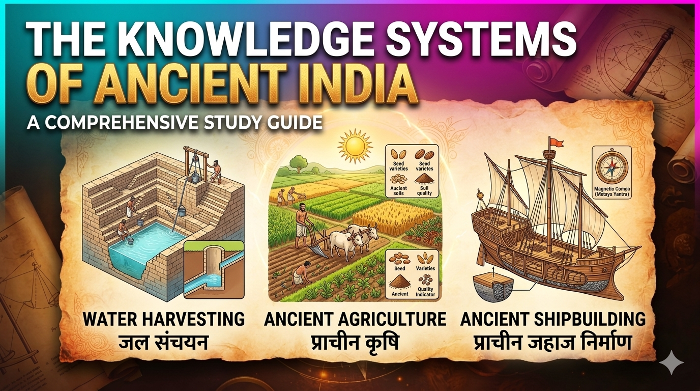 Traditional Knowledge Systems of Ancient India: A Comprehensive Study Guide to Water Harvesting, Agriculture, and Shipbuilding