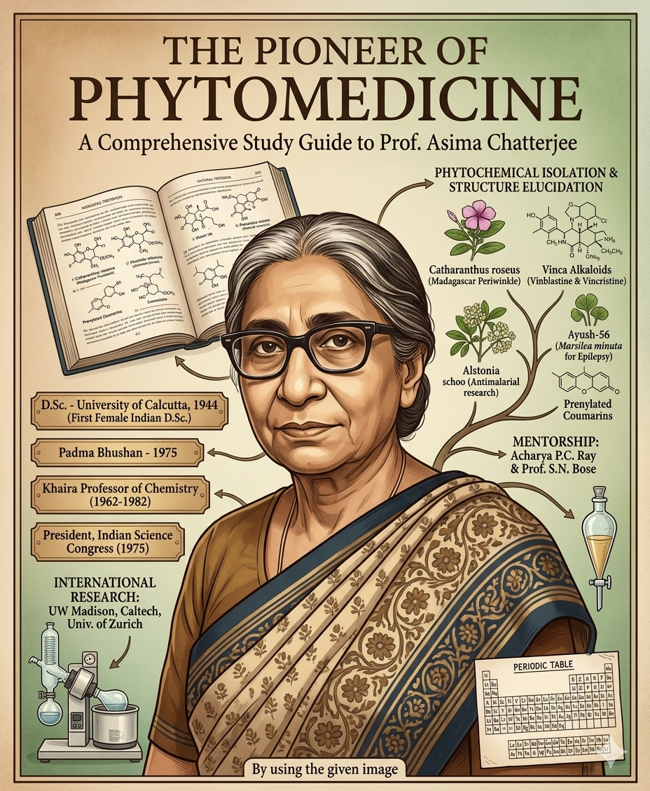The Pioneer of Phytomedicine: A Comprehensive Study Guide to Prof. Asima Chatterjee