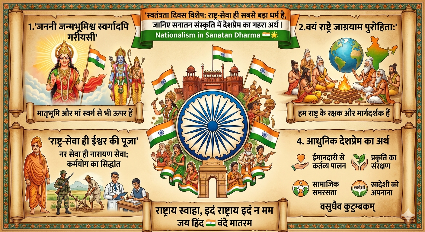 स्वतंत्रता दिवस विशेष: राष्ट्र-सेवा ही सबसे बड़ा धर्म है, जानिए सनातन संस्कृति में देशप्रेम का गहरा अर्थ