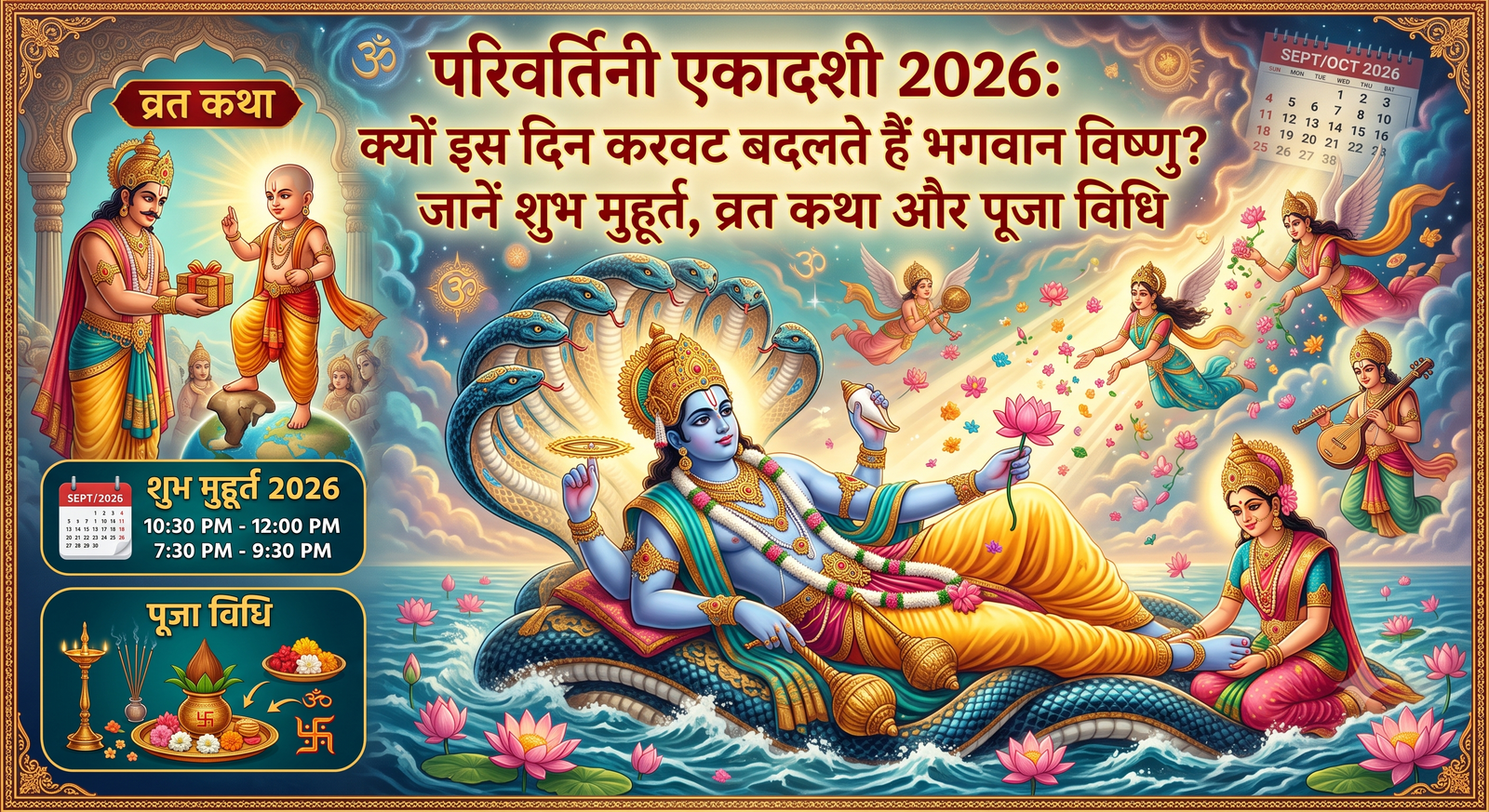 परिवर्तिनी एकादशी 2026: क्यों इस दिन करवट बदलते हैं भगवान विष्णु? जानें शुभ मुहूर्त, व्रत कथा और पूजा विधि
